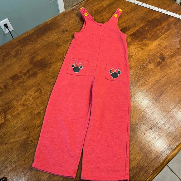 Disney Other - Disney Junior Minnie Mouse sweat-pant overalls red size 5t